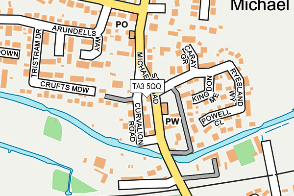 TA3 5QQ map - OS OpenMap – Local (Ordnance Survey)