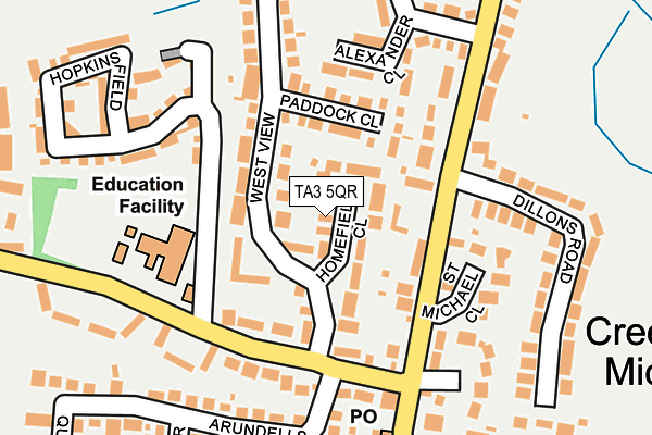 TA3 5QR map - OS OpenMap – Local (Ordnance Survey)