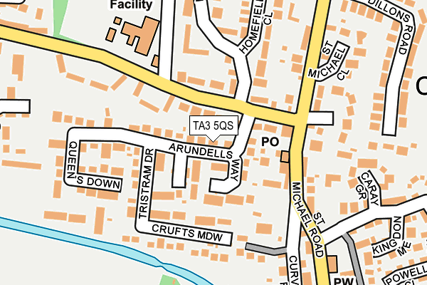 TA3 5QS map - OS OpenMap – Local (Ordnance Survey)