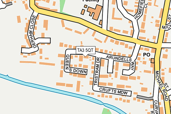 TA3 5QT map - OS OpenMap – Local (Ordnance Survey)