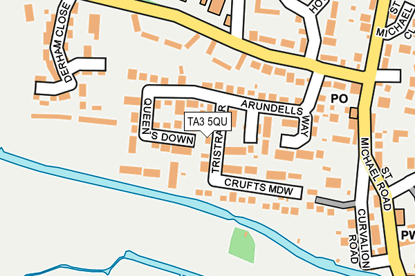 TA3 5QU map - OS OpenMap – Local (Ordnance Survey)