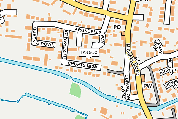 TA3 5QX map - OS OpenMap – Local (Ordnance Survey)