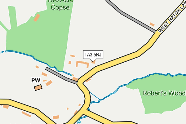 TA3 5RJ map - OS OpenMap – Local (Ordnance Survey)