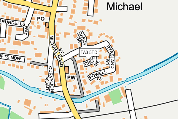 TA3 5TD map - OS OpenMap – Local (Ordnance Survey)