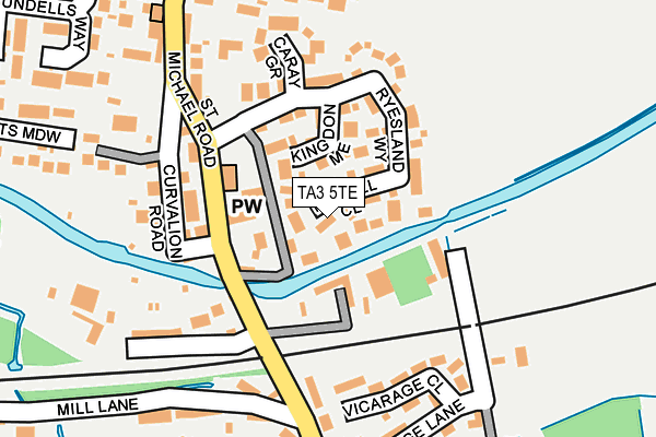 TA3 5TE map - OS OpenMap – Local (Ordnance Survey)