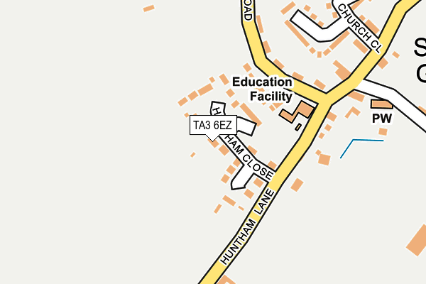 TA3 6EZ map - OS OpenMap – Local (Ordnance Survey)