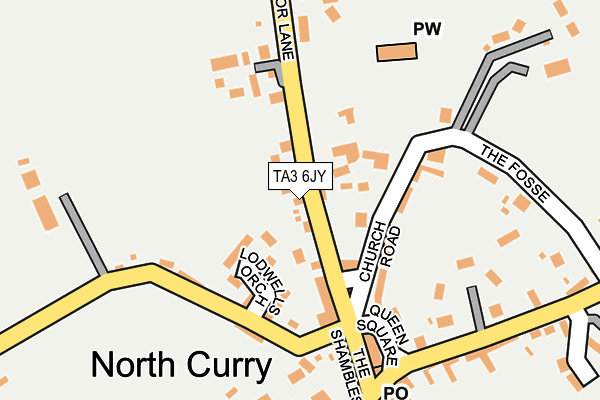 TA3 6JY map - OS OpenMap – Local (Ordnance Survey)