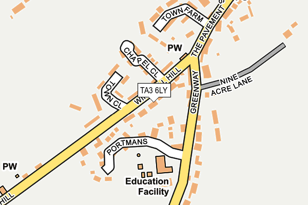 TA3 6LY map - OS OpenMap – Local (Ordnance Survey)