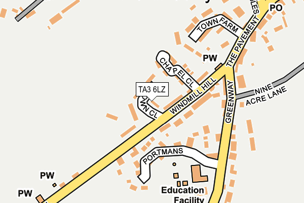 TA3 6LZ map - OS OpenMap – Local (Ordnance Survey)