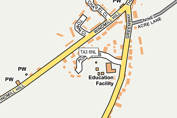 TA3 6NL map - OS OpenMap – Local (Ordnance Survey)