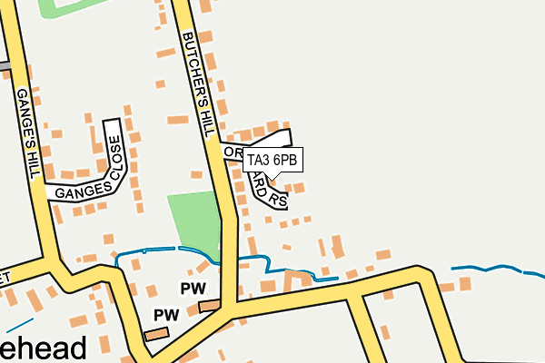 TA3 6PB map - OS OpenMap – Local (Ordnance Survey)