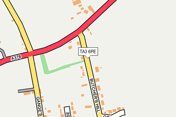 TA3 6PE map - OS OpenMap – Local (Ordnance Survey)