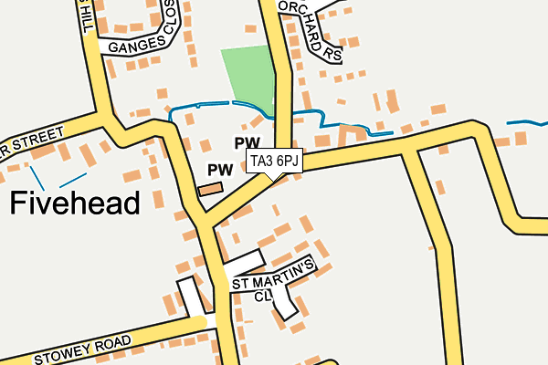 TA3 6PJ map - OS OpenMap – Local (Ordnance Survey)