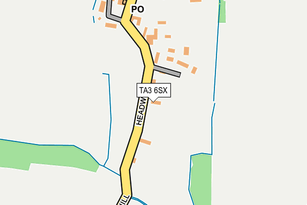 TA3 6SX map - OS OpenMap – Local (Ordnance Survey)