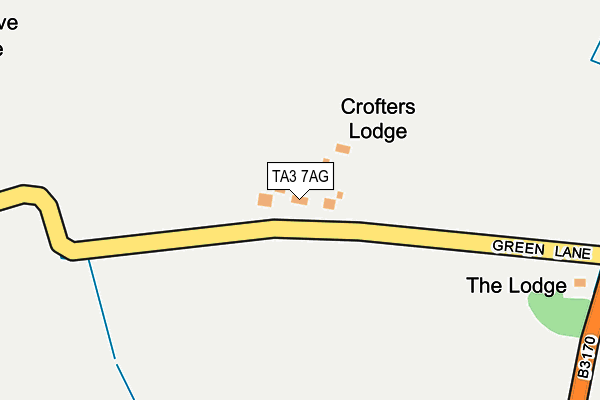 TA3 7AG map - OS OpenMap – Local (Ordnance Survey)