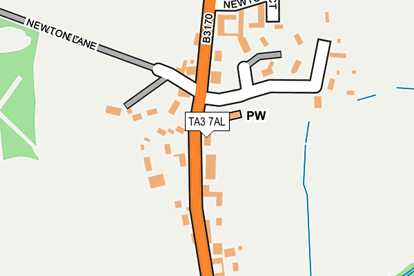 TA3 7AL map - OS OpenMap – Local (Ordnance Survey)