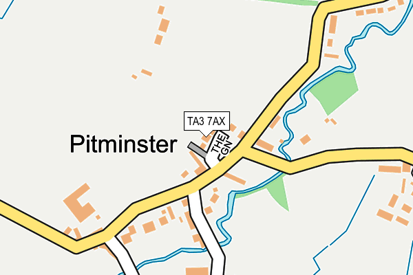 TA3 7AX map - OS OpenMap – Local (Ordnance Survey)