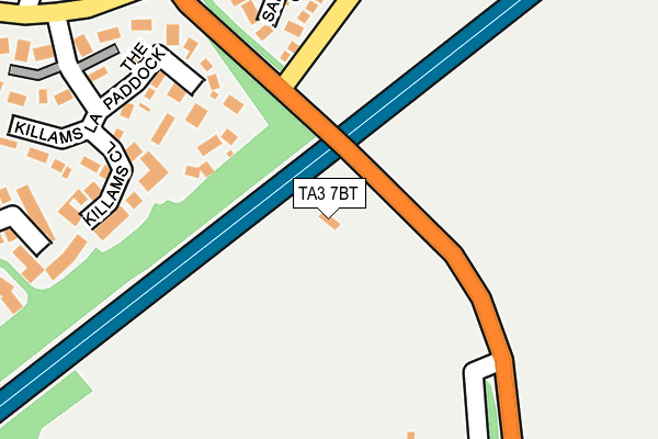 TA3 7BT map - OS OpenMap – Local (Ordnance Survey)