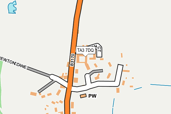 TA3 7DQ map - OS OpenMap – Local (Ordnance Survey)