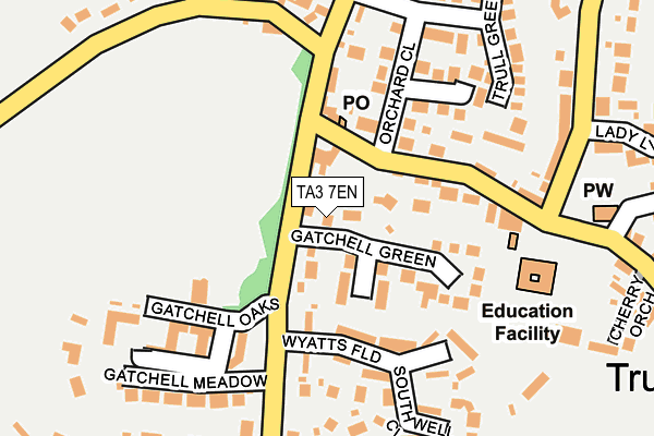TA3 7EN map - OS OpenMap – Local (Ordnance Survey)