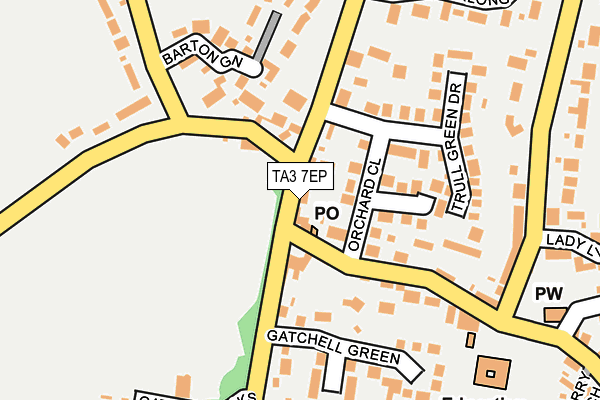 TA3 7EP map - OS OpenMap – Local (Ordnance Survey)