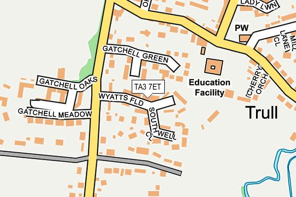 TA3 7ET map - OS OpenMap – Local (Ordnance Survey)