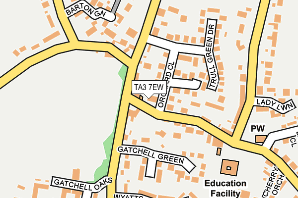 TA3 7EW map - OS OpenMap – Local (Ordnance Survey)