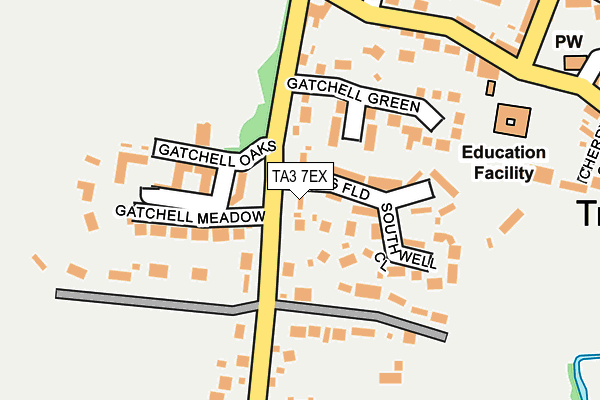 TA3 7EX map - OS OpenMap – Local (Ordnance Survey)