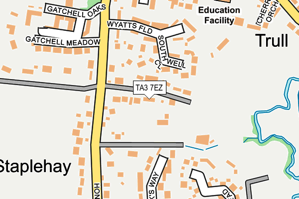 TA3 7EZ map - OS OpenMap – Local (Ordnance Survey)
