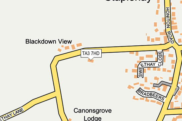 TA3 7HD map - OS OpenMap – Local (Ordnance Survey)