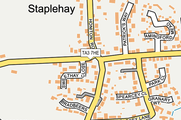 TA3 7HE map - OS OpenMap – Local (Ordnance Survey)