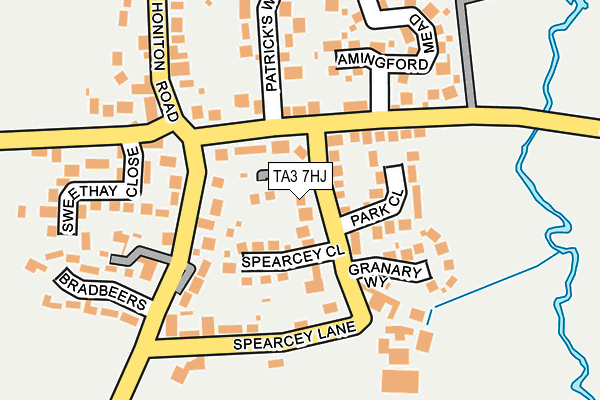 TA3 7HJ map - OS OpenMap – Local (Ordnance Survey)