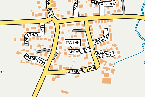 TA3 7HN map - OS OpenMap – Local (Ordnance Survey)