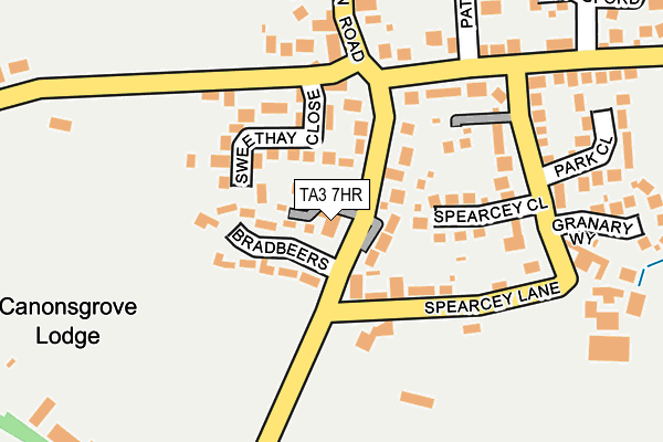 TA3 7HR map - OS OpenMap – Local (Ordnance Survey)