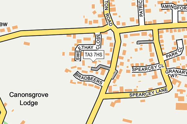 TA3 7HS map - OS OpenMap – Local (Ordnance Survey)