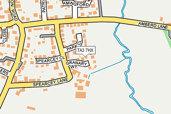 TA3 7HX map - OS OpenMap – Local (Ordnance Survey)