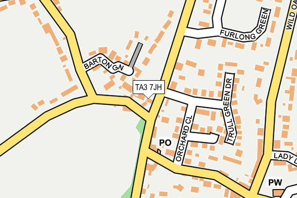 TA3 7JH map - OS OpenMap – Local (Ordnance Survey)