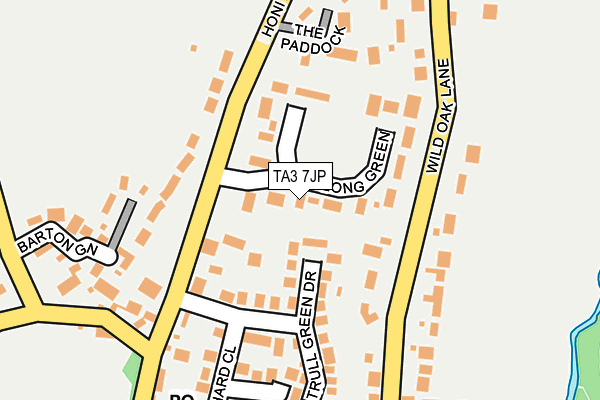 TA3 7JP map - OS OpenMap – Local (Ordnance Survey)