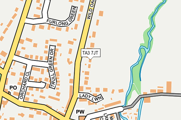 TA3 7JT map - OS OpenMap – Local (Ordnance Survey)
