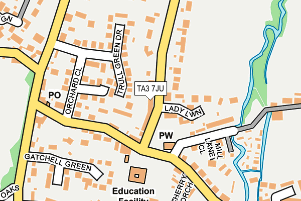 TA3 7JU map - OS OpenMap – Local (Ordnance Survey)
