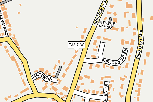 TA3 7JW map - OS OpenMap – Local (Ordnance Survey)