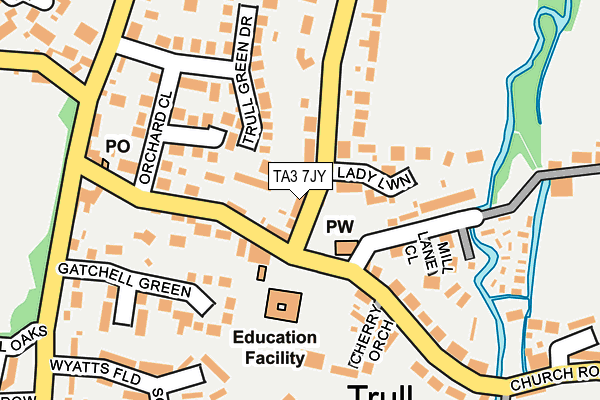 TA3 7JY map - OS OpenMap – Local (Ordnance Survey)