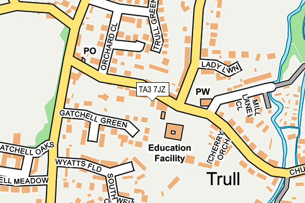TA3 7JZ map - OS OpenMap – Local (Ordnance Survey)