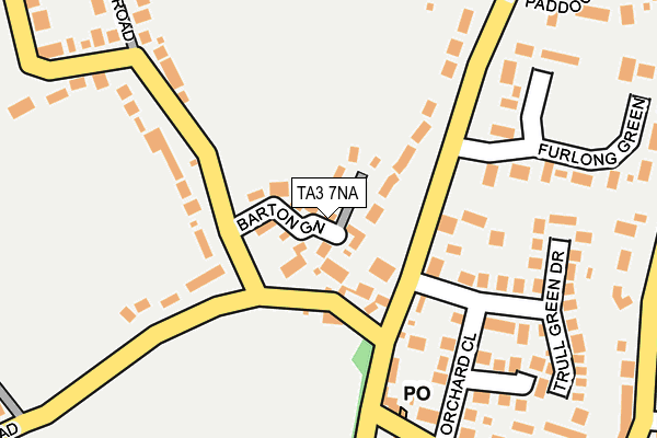 TA3 7NA map - OS OpenMap – Local (Ordnance Survey)