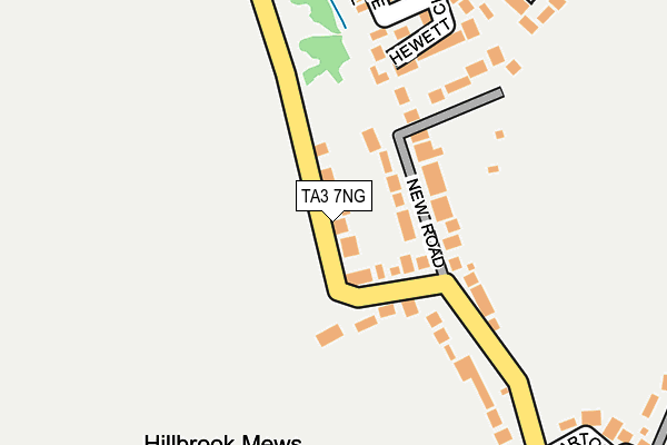 TA3 7NG map - OS OpenMap – Local (Ordnance Survey)