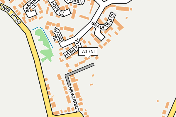 TA3 7NL map - OS OpenMap – Local (Ordnance Survey)