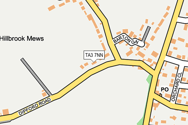 TA3 7NN map - OS OpenMap – Local (Ordnance Survey)