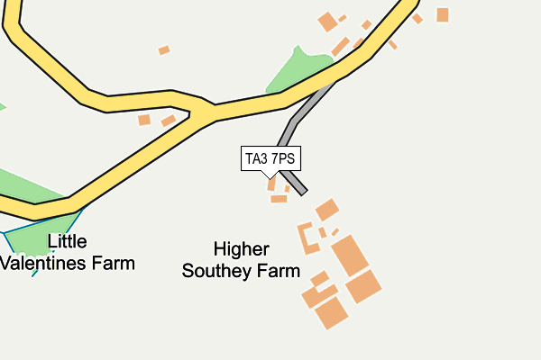TA3 7PS map - OS OpenMap – Local (Ordnance Survey)