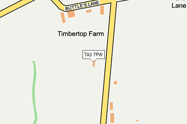 TA3 7PW map - OS OpenMap – Local (Ordnance Survey)