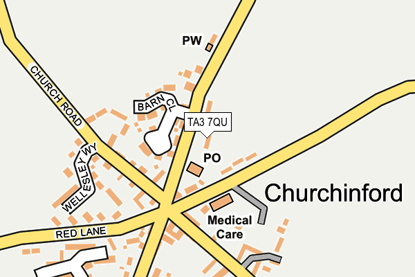 TA3 7QU map - OS OpenMap – Local (Ordnance Survey)